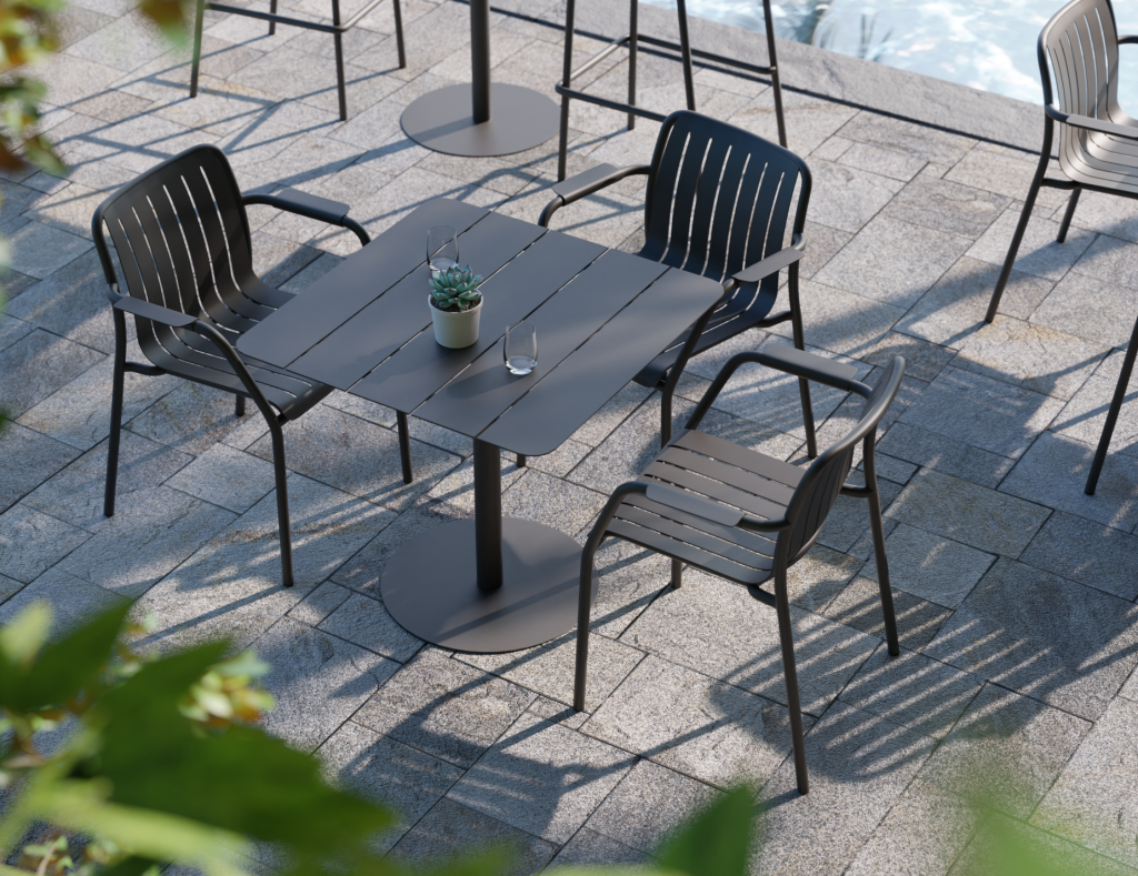 Roku Outdoor Armchair in Matt Charcoal