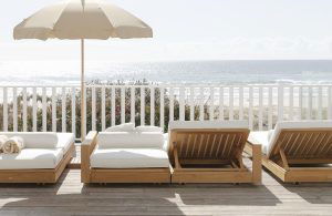 Avila outdoor double sunlounger with arms