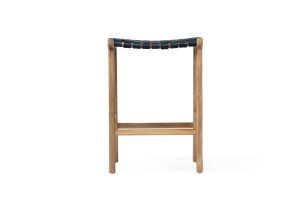 Pasadena Leather Saddle Stool – Woven Black