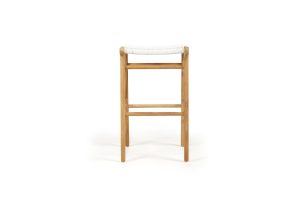 Zen Backless Bar Stool – White (Close Weave)