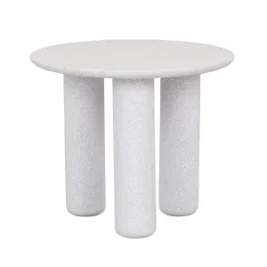 Artie Outdoor Pillar Side Table - White Speckle