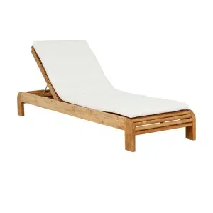 Banksia Sunbed - White - Natural Teak