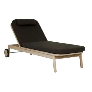 Normandy Sunbed - Charcoal - Aged Teak