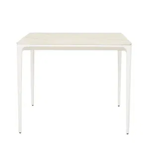 Portsea Classic Square Dining Table - White Stone - White