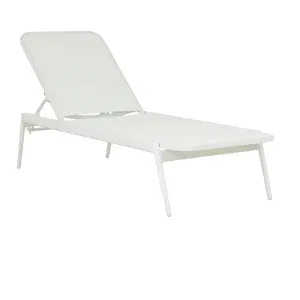 Portsea Classic Sunbed - White - White