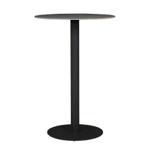 Portsea Cruise Round Bar Table - Grey Stone - Charcoal Aluminium
